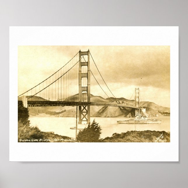 Golden Gate Bridge, San Francisco Vintag Poster (Vorne)