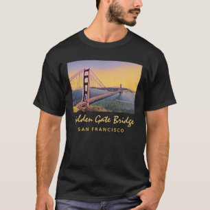 Golden Gate Bridge San Francisco Vintage Gemälde T-Shirt