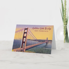 Golden Gate Bridge San Francisco Vintage Malerei Karte