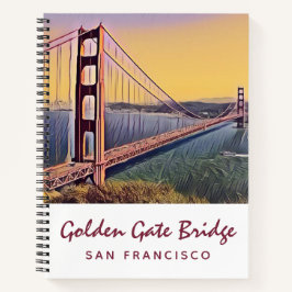 Golden Gate Bridge San Francisco Vintage Malerei Notizbuch
