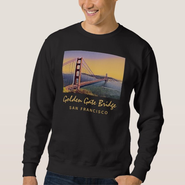 Golden Gate Bridge San Francisco Vintage Malerei Sweatshirt (Vorderseite)