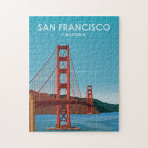 Golden Gate Bridge San Francisco Vintage Reise Puzzle