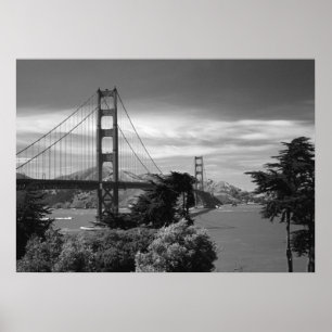 Golden Gate Bridge Schwarz-Weiß-Poster Poster