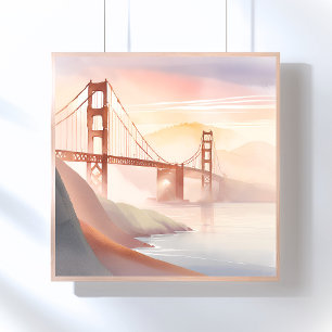 Golden Gate Bridge   Sonnenaufgang Schöne Wasserfa Poster