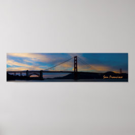 Golden Gate Bridge Sonnenuntergang Panorama Poster