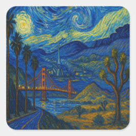 Golden Gate Bridge Starry Night Sticker