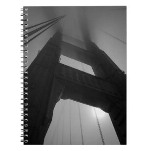 Golden Gate Bridge Tower in Fog - San Francisco Notizblock
