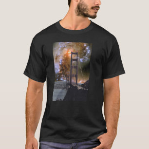 Golden gate bridge u. Hubble zusammenstoßende T-Shirt