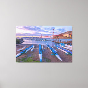 Golden Gate Bridge und Outrigger Canoes Leinwanddruck