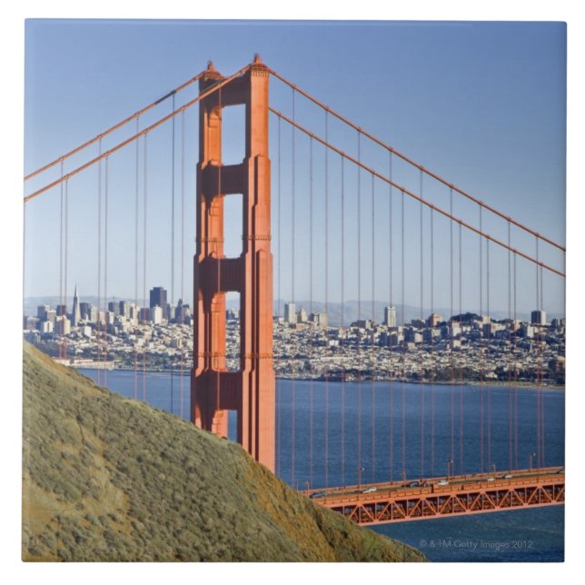 Golden gate bridge und San Francisco. Fliese (Vorderseite)