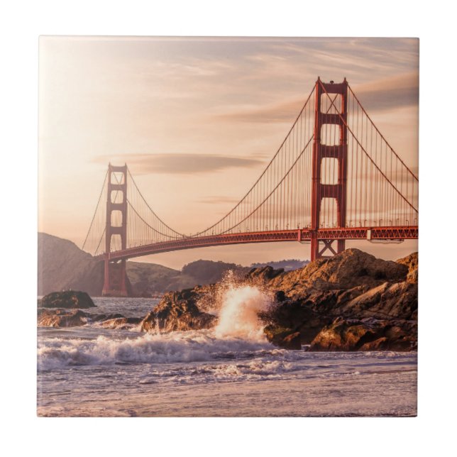 Golden gate bridge vom Bäcker-Strand Fliese (Vorderseite)