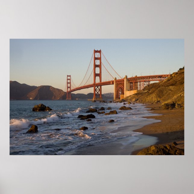 Golden Gate Bridge von Baker Beach Poster (Vorne)