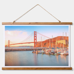 Golden Gate Bridge Wandteppich Mit Holzrahmen