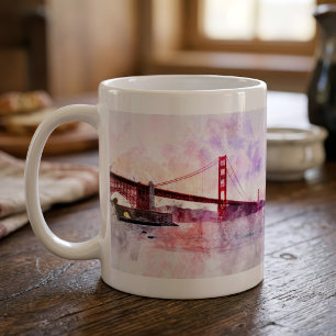 Golden Gate Bridge Wasserfarbe in San Francisco Kaffeetasse
