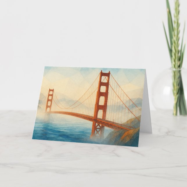 Golden Gate Bridge Watercolor Card Karte (Vorderseite)