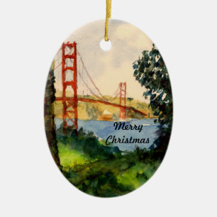 Golden gate bridge-Weihnachtsverzierung Keramik Ornament