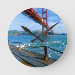 Golden Gate Brücke und San Francisco Bay Runde Wanduhr