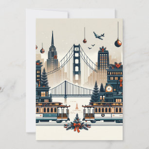 Golden Gate Holiday Magic San Francisco Weihnachte Dankeskarte