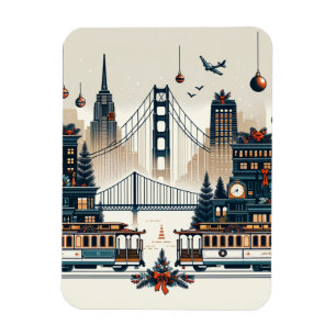 Golden Gate Holiday Magic San Francisco Weihnachte Magnet