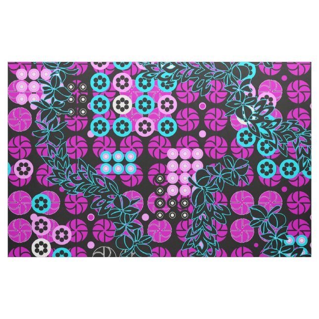 Golden Gate Park Retro psychedelisches Blumen Stoff (Fat Quarter (45,7 x 55,9 cm))