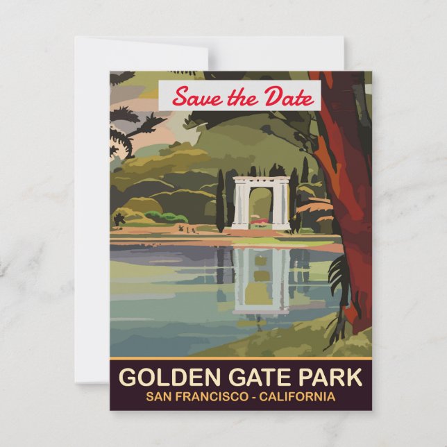 Golden Gate Park, San Francisco, Save The Date (Vorderseite)