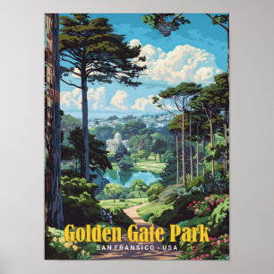 Golden Gate Park San Francisco USA Vintage Poster