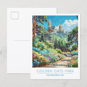 Golden Gate Park San Fransisco USA Vintage Postkarte
