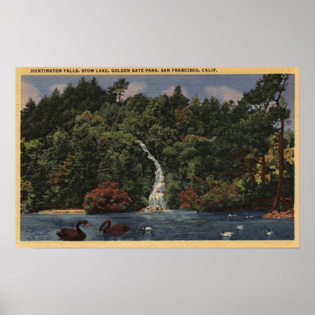 Golden Gate Park, Stow Lake, Huntington Falls Poster (Vorne)
