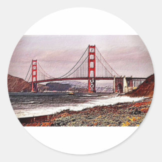 Golden Gate Runder Aufkleber