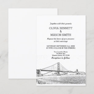 Golden Gate San Francisco Einladung zur Hochzeit