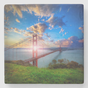 Golden Gate-Sonnenaufgang Steinuntersetzer