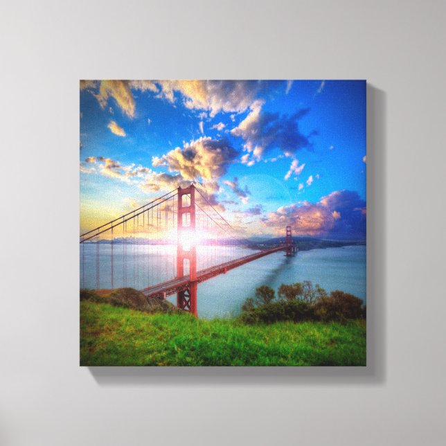 Golden Gate Sunrise Leinwanddruck (Vorderseite)