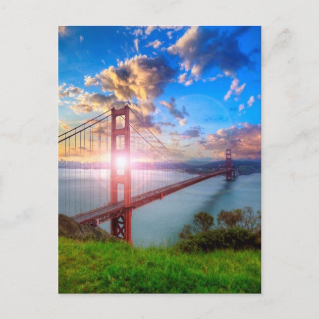 Golden Gate Sunrise Postkarte (Vorderseite)