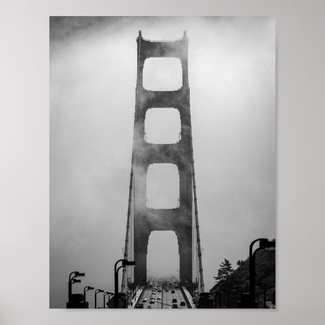 Golden Gate Traffic Shrouded in Fog - San Francisc Poster (Vorne)