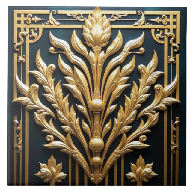 Golden Gatsby Garden Fliese (Vorderseite)