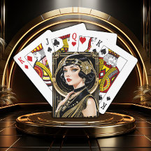 Golden Gatsby Glamour Klassische Spielkarten