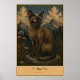 Golden Gaze: Burmesische Katze Poster