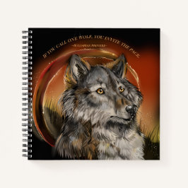 Golden Gaze Wolf Notizbuch