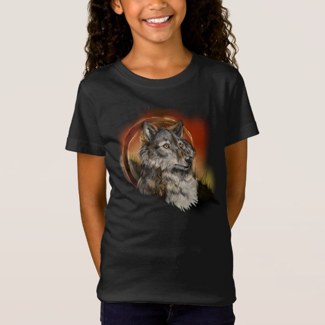 Golden Gaze Wolf T-Shirt (Vorderseite)