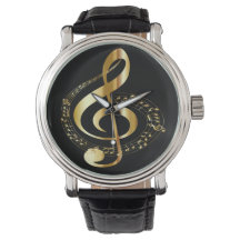 Golden Gclef und Black Men's Watch