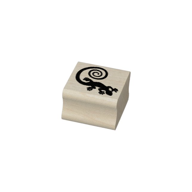 Golden Gecko mit Spiral-Schwanz Gummistempel (Stempel)
