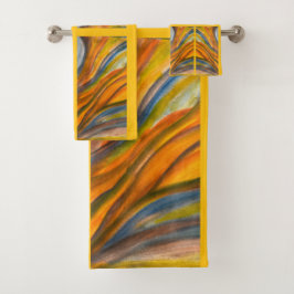 Golden gelbe Wüste Inspirationen Badehandtuch Set