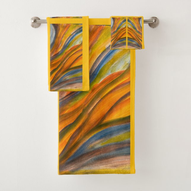 Golden gelbe Wüste Inspirationen Badehandtuch Set (Insitu)