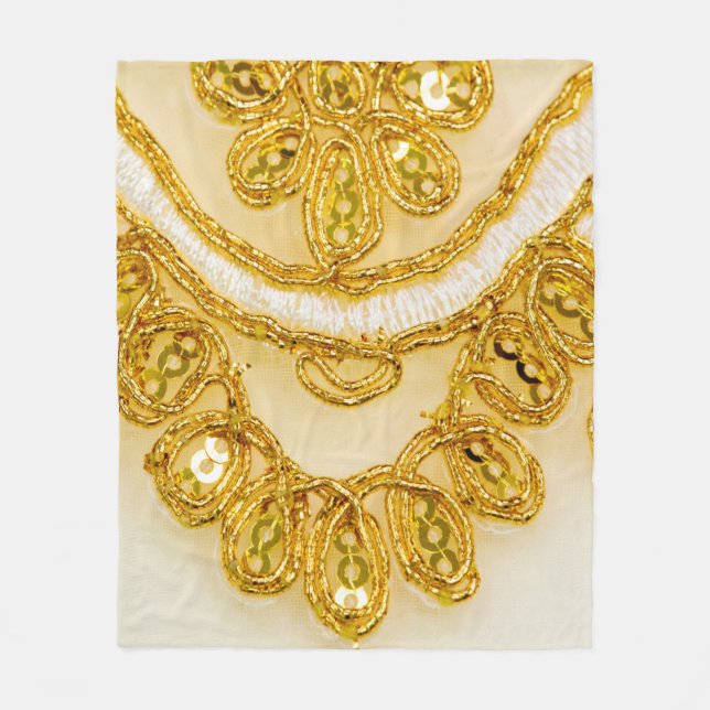 Golden gelber Spitzenstreifen. Hintergrundtextur,  Fleecedecke (Vorderseite)