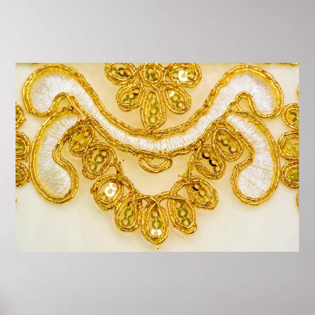 Golden gelber Spitzenstreifen. Hintergrundtextur,  Poster (Vorne)