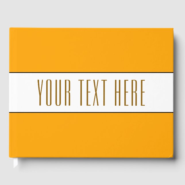 Golden gelbes weißes Schwarz macht Spaß am Text Gästebuch (Vorderseite)