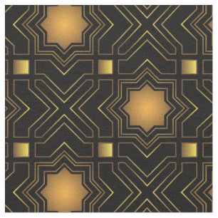 Golden Geo Stars Fabric Stoff