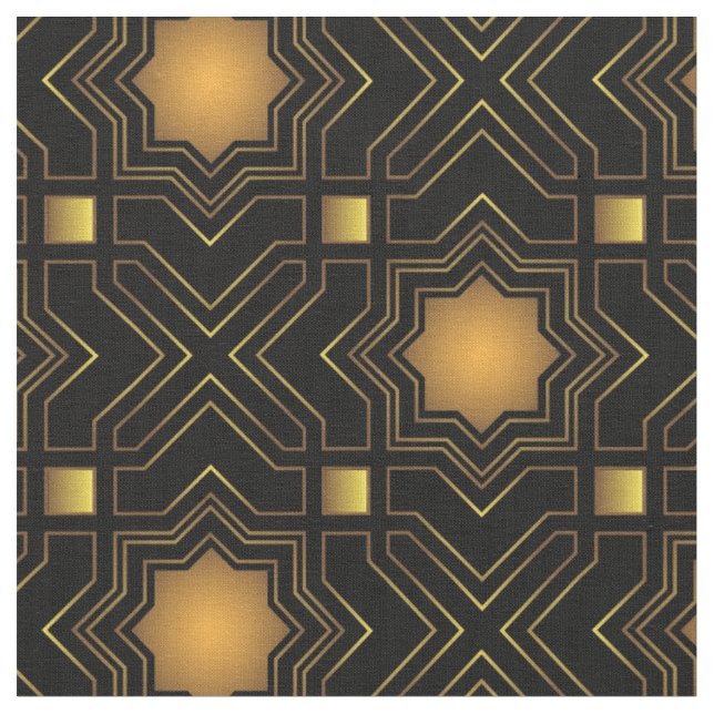 Golden Geo Stars Fabric Stoff (Nahaufnahme)