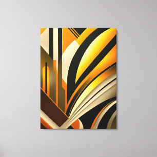 Golden Geometric Abstrakt Art Leinwanddruck