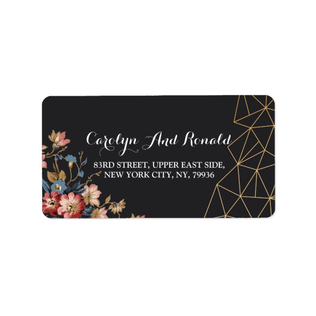 Golden Geometric Adressaufkleber (Vorne)